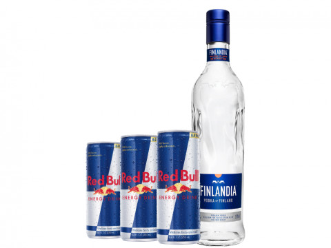 Finlandia Vodka 0,50l + 3x Red Bull 0,25l	